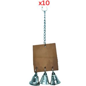 Pets Club Leather Bird Toy With Bell H-25 Cm, W 8 Cm (Pack of 10)