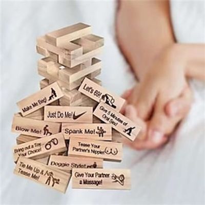 Block Tower Jenga Game Couple Dating Block Tower Stacking Game teddy day  Day Valentine's Day Lightinthebox