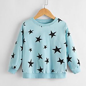 Kids Unisex Sweatshirt Long Sleeve Light Blue Star Indoor Outdoor Active Daily 3-6 Years Lightinthebox