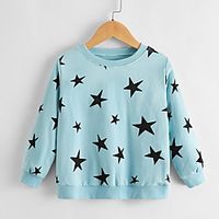 Kids Unisex Sweatshirt Long Sleeve Light Blue Star Indoor Outdoor Active Daily 3-6 Years Lightinthebox - thumbnail