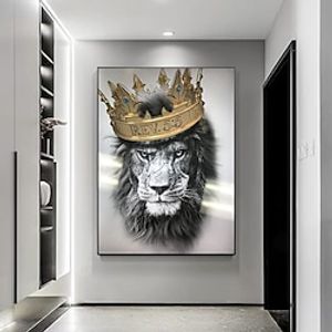 Wall Art Pictures A Lion with Dignity HD Animal Cool Prints Poster Home Decor Canvas Paintings Modular No Frame for Living Room miniinthebox