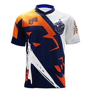 CAWANFLY Men's Short Sleeve Cycling Jersey Summer BlueOrange Bike Top Mountain Bike MTB Road Bike Cycling Quick Dry Sports Clothing Apparel  Micro-elastic Lightinthebox