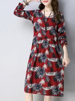 Vintage Floral Print Women Dresses