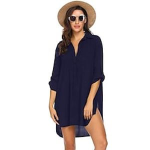 springsummer   an  n beauty dress deep v neck fashion beach sunscreen swimsuit shirt dress Lightinthebox