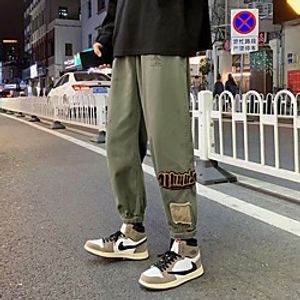 Men's Casual  Sporty Streetwear Comfort Outdoor Casual Daily Jogger Pants Tactical Cargo Trousers Pants Solid Color Full Length Pocket ArmyGreen Lightinthebox