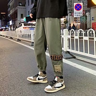 Men's Casual  Sporty Streetwear Comfort Outdoor Casual Daily Jogger Pants Tactical Cargo Trousers Pants Solid Color Full Length Pocket ArmyGreen Lightinthebox