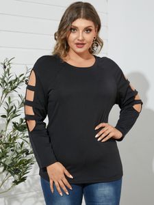 Plus Size Crew Neck Long Sleeves Tee