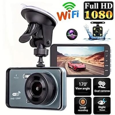 4 Inch Dash Cam 1080P Car DVR Camera Touch Screen Dual-Lens Video Recorder Cycle Recording Video WIFI Driving Recorder miniinthebox 4 Inch Dash Cam 1080P Car DVR Camera Touch Screen Dual-Lens Video Recorder Cycle Recording Video WIFI Driving Recorder miniinthebox