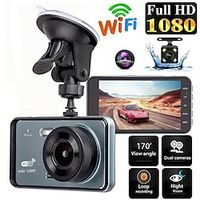 4 Inch Dash Cam 1080P Car DVR Camera Touch Screen Dual-Lens Video Recorder Cycle Recording Video WIFI Driving Recorder miniinthebox