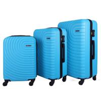 PARA JOHN 3-Piece Hard side ABS Luggage Trolley Set 20/24/28 Inch SKY BLUE