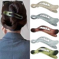 5PCS Alligator Styling Hair Clips Matte Premium Strong Shark Hair Claw Clips Hair Types Non-Slip Hair Clips Hair Accessories For Women And Girls Lightinthebox - thumbnail