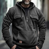 Men's Hoodie Fleece Hoodie Tactical Black Army Green Red Blue Brown Hooded Plain Zipper Sports  Outdoor Daily Holiday Streetwear Cool Casual Fall  Winter Clothing Apparel Hoodies Sweatshirts  Lightinthebox - thumbnail