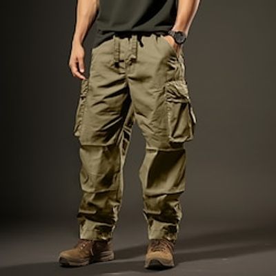 Men's Cargo Pants Cargo Trousers Pocket Plain Comfort Breathable Outdoor Daily Going out Fashion Casual Black Green Lightinthebox