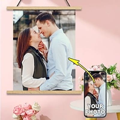 Valentines Custom Posters with Hangers Wall Art Canvas Prints and Poster - Personalized Poster 30x40cm12''x16'' Lightinthebox