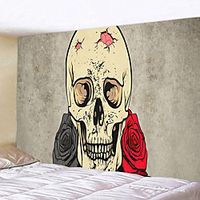 Halloween Wall Tapestry Art Decor Blanket Curtain Hanging Home Bedroom Living Room Decoration Psychedelic Haunted Scary Pumpkin Skull Skeleton Bat Castle Grim Reaper Polyester miniinthebox - thumbnail