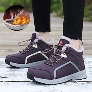 Men's Women's Boots Snow Boots Waterproof Boots Plus Size Outdoor Daily Travel Fleece Lined Booties Ankle Boots Winter Platform Round Toe Plush Casual Comfort Faux Leather Faux Fur Elastic Band miniinthebox