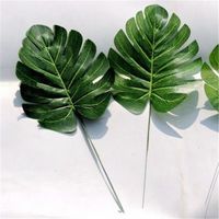 Green Artificial Monstera Palm Spray Fern Leaf Plant Tree Branch Wedding Decor - thumbnail