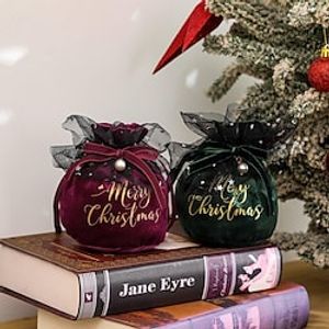 Christmas Velvet Apple Gift Bag Christmas Decoration Supplies Children Candy Bag Gift Bag miniinthebox