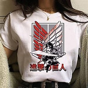 Inspired by Attack on Titan Cosplay Anime Cartoon Polyester / Cotton Blend Print Harajuku Graphic Kawaii T-shirt For Women's / Men's miniinthebox