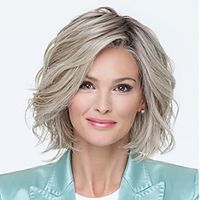 Synthetic Wig Curly Asymmetrical Wig Blonde Short Brown Blonde Synthetic Hair Women's Fashionable Design Exquisite Comfy Blonde Brown miniinthebox - thumbnail
