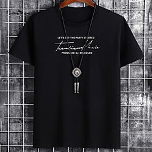 Men's Unisex Tee T shirt Hot Stamping Graphic Prints Letter Plus Size Print Short Sleeve Casual Tops Cotton Basic Fashion Designer Big and Tall White Black Khaki Lightinthebox
