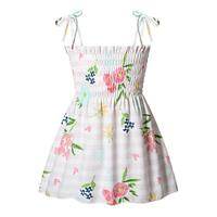 Summer Beach Children's Princess Dress for Girls Solid Color Printed Cotton Sling Dress Baby Dress for Children Lightinthebox