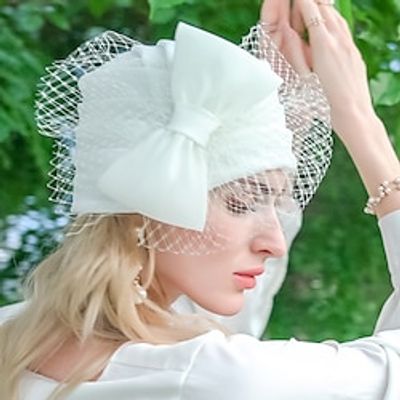 Hats Fiber Ice Silk Bucket Hat Floppy Hat Wedding Tea Party Elegant Simple Romantic With Bowknot Tulle Headpiece Headwear Lightinthebox
