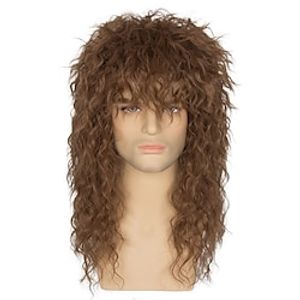 80s Wigs for Men Women Long Brown Rocker Wig 80s Hair Band Wig Heavy Metal Costume Wig Lightinthebox