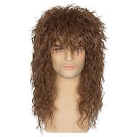 80s Wigs for Men Women Long Brown Rocker Wig 80s Hair Band Wig Heavy Metal Costume Wig Lightinthebox - thumbnail