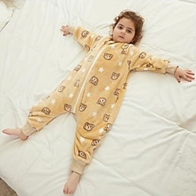 Kids Flannel Sleeping Bags Baby Spring and Autumn One Piece Pajamas Baby Split Leg Crawling Clothes Lightinthebox Kids Flannel Sleeping Bags Baby Spring and Autumn One Piece Pajamas Baby Split Leg Crawling Clothes Lightinthebox
