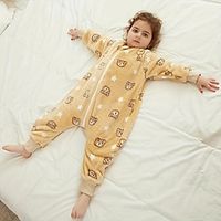 Kids Flannel Sleeping Bags Baby Spring and Autumn One Piece Pajamas Baby Split Leg Crawling Clothes Lightinthebox - thumbnail
