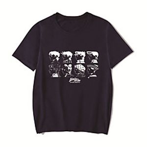 Men's Unisex Tee T shirt Hot Stamping Anime Graphic Prints Plus Size JoJo's Bizarre Adventure Print Short Sleeve Casual Tops Cotton Basic Designer Big and Tall White Black Red Lightinthebox