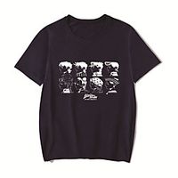 Men's Unisex Tee T shirt Hot Stamping Anime Graphic Prints Plus Size JoJo's Bizarre Adventure Print Short Sleeve Casual Tops Cotton Basic Designer Big and Tall White Black Red Lightinthebox - thumbnail
