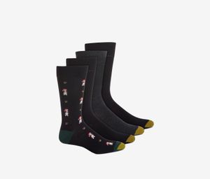 Mens 4-Pk. Socks  Black/Grey