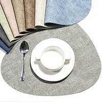 Vinyl Placemat Waterproof Pu Leather Heat Resistant Dining Table Place Table Plate Mat Xmas Decor Fall Kitchen Table Mats Indoor Outdoor Lightinthebox - thumbnail