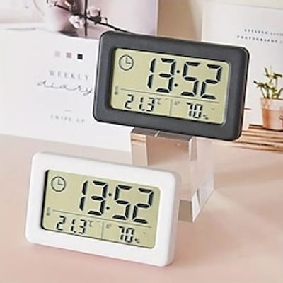 LCD Digital Clock Mute Desktop Clock Temperature Sensor Battery Powered LED Electronic Alarm Clocks Bedroom Indoor Wall Clocks miniinthebox