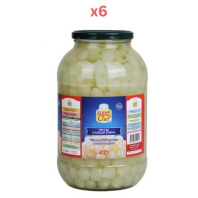 Super Chef Cocktail Onion In Glass Jar 2Ltr (Pack Of 6)