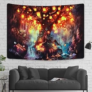 Halloween Party Holiday Wall Tapestry Art Decor Blanket Curtain Picnic Tablecloth Hanging Home Bedroom Living Room Dorm Decoration Psychedelic Pumpkin Haunted Scary House Polyester miniinthebox