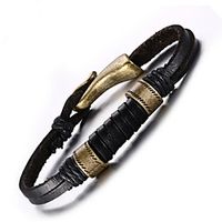 Men's Leather Bracelet Vintage Style Totem Series Stylish Titanium Steel Bracelet Jewelry Black For Anniversary Date Birthday Festival miniinthebox - thumbnail