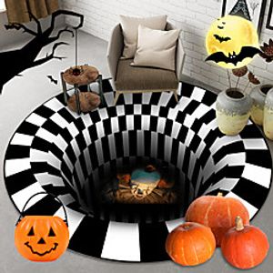 2PCS 3D Horror Home Carpet Clown Trap Visual Carpet Bedroom Floor Mat Halloween Decor Lightinthebox