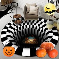 2PCS 3D Horror Home Carpet Clown Trap Visual Carpet Bedroom Floor Mat Halloween Decor Lightinthebox - thumbnail