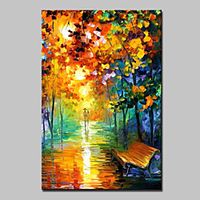Oil Painting Hand Painted Vertical Abstract Landscape Modern With Stretched Frame miniinthebox - thumbnail