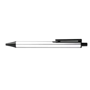 Kaco Tube Gel Pen/Silver White Barrel/Black Clip/0.5mm Blue Ink