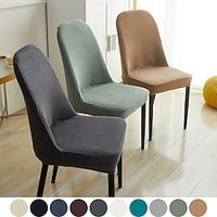 Chair Cover White Grey For Dinning Shell Chair Washable Removable Chair Cover Party Home Hotel Slipcover Seat Cover Dining Chair Lightinthebox - thumbnail