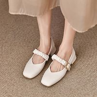 Women's Heels Dress Shoes Valentine's Day Daily Bridesmaid Shoes Buckle Block Heel Chunky Heel Square Toe Elegant Cute Minimalism PU Ankle Strap Almond Purple Beige Lightinthebox