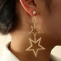1 Pair Drop Earrings For Women's Party Evening Gift Prom Alloy Drop Star Lightinthebox