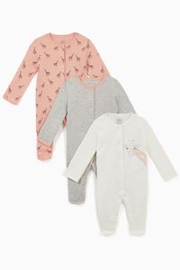 Giraffe Cotton Sleepsuits, Set of 3