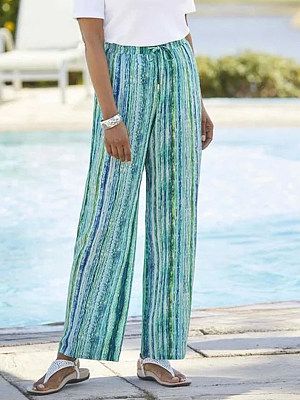 Loose Casual Printed Elastic Waist Pants Loose Casual Printed Elastic Waist Pants