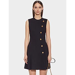 Women's Shift Dress Short Mini Dress Black Sleeveless Solid Color Zipper Summer Round Neck Casual 2021 S M L XL miniinthebox