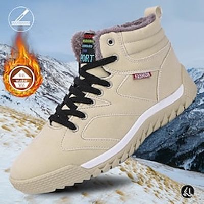 Men's Boots Hiking Boots Fleece lined Casual Outdoor Daily Cloth Warm Breathable Comfortable Loafer Black Blue Green Color Block Fall Winter miniinthebox